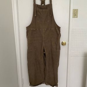 Aerie plus sized corduroy overalls